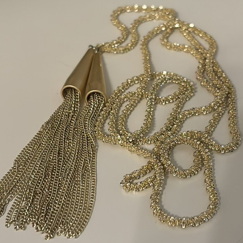 Kate Spade Fringe Lariat Gold Necklace